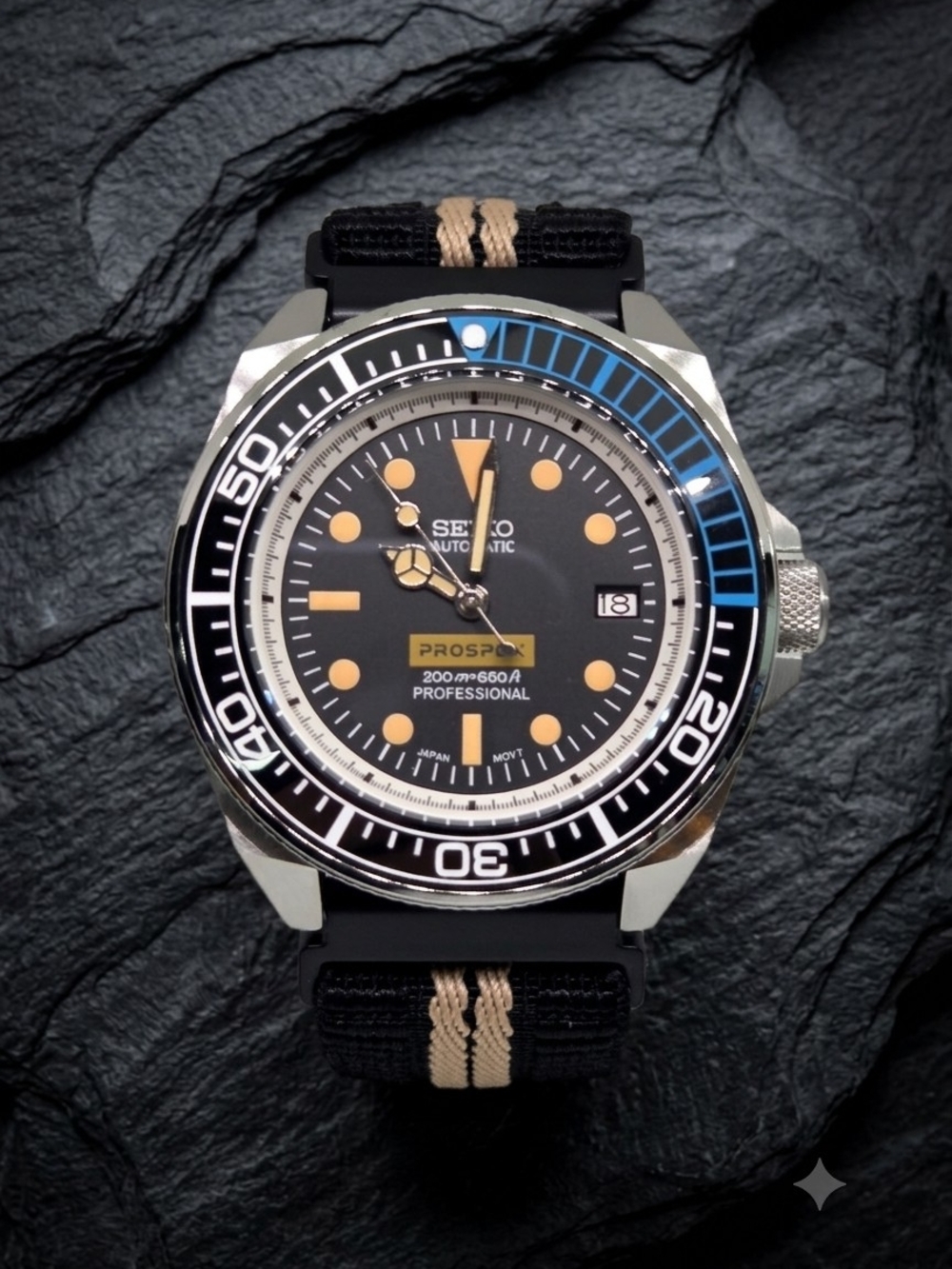 Custom 44mm Automatic Seiko Mod Watch NH35 Prospex Diver